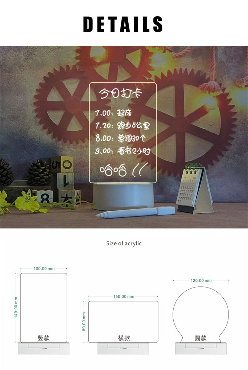 LUMIBOARD™ LED Note Board Acrylic Light