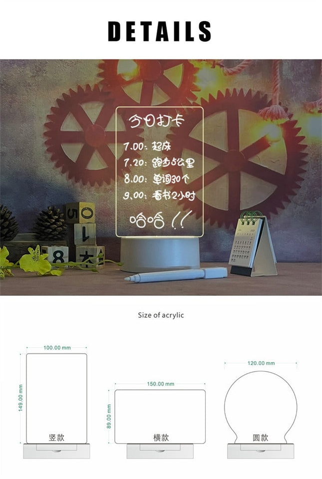 LUMIBOARD™ LED Note Board Acrylic Light